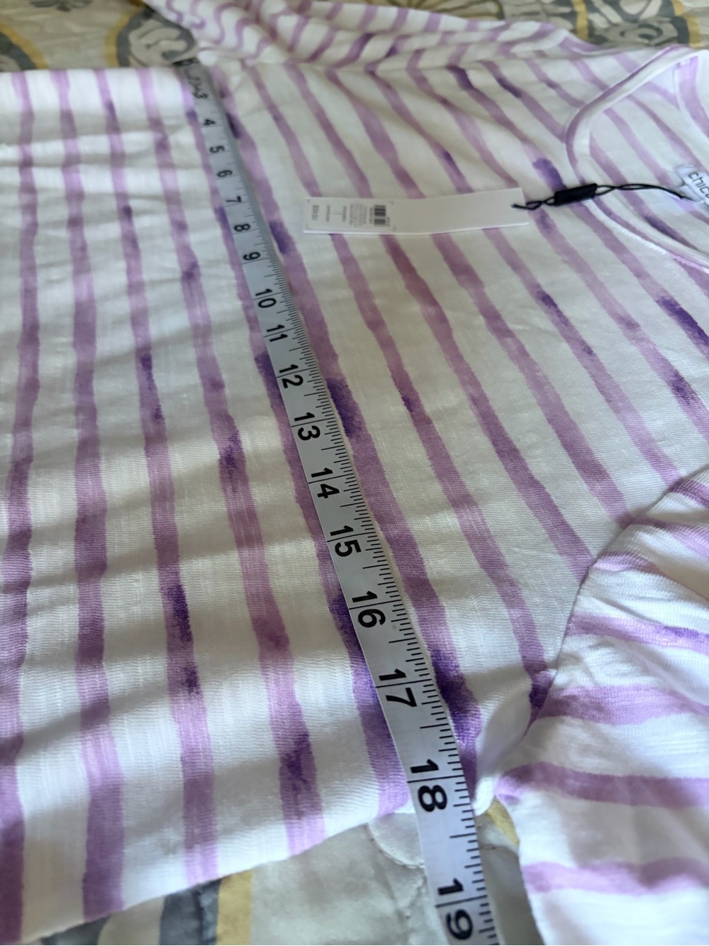 NWT Chicos Palermo Cotton Slub Stripes Tee, Size 1 - Picture 12 of 14
